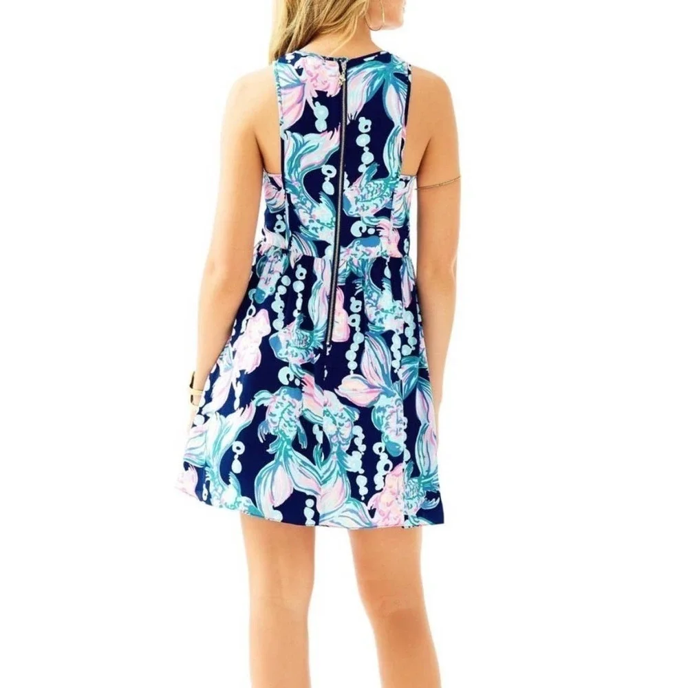 Lilly Pulitzer 2 Kassia Fit And Flare Dress True Blue Going Coastal 23240 - Picture 3 of 12